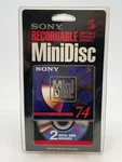 Sony Recordable Mini Disc MDW-74A, Min, 2 Pack New And Factory Sealed. Fixed Price $10.99.