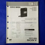 Sony TCM-27 Service Manual Original Paper Oem Repair Guide Usa. Fixed Price $29.95.
