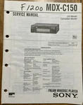 Sony MDX-C150 Fm/am Mini Disc Player Original Service Repair Manual. Fixed Price $14.94.