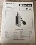 MARC/82 Sanyo M-G1 Mini Stereo Cassette Player Servicio Manual. Fixed Price $20.00.