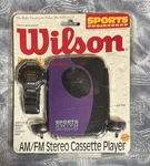 Wilson Sports Am/fm Stereo Cassette Player Walkman W/head Phones & Watch Nib. Fixed Price $59.99.