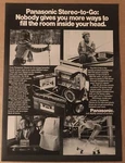 1981 Panasonic Stereo-to-go RX-2700 RS-J1 Vintage Print 80'S Advertisement. Fixed Price $9.87.