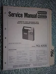 Panasonic RQ-420S Service Manual Original Repair Book Tape Cassette Player. Fixed Price $19.99.