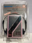 Vintage Sanyo MGP24 Pink Stereo Cassette Player 1980'S Rare Package New. Fixed Price $250.00.