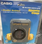 Vintage Casio Sports Gear Am/fm Stereo Cassette Player W-900 Gray/yellow, New. Fixed Price $60.00.