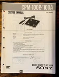Sony CPM-100P CPM-100A Mount Plate Service Manual *original*. Fixed Price $14.97.
