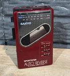 Vintage Sanyo Sportster MGR87 Cassette Player Red Walkman Am/fm Radio Read Is. Fixed Price $48.51.