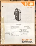 Sony TC-40 Cassette Service Manual *original*. Fixed Price $14.97.