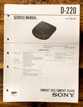 Sony D-220 Cd Player / Discman Service Manual *original*. Fixed Price $19.97.