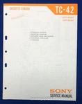 Original Sony TC-42 / Cassette-corder Preliminary Service Manual -- #1. Fixed Price $12.95.