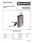 Service Manual Sanyo M3330 Mini Stereo Cassette Player 1982. Fixed Price $19.95.