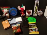 Junk Drawer Lot - Vintage Sony Walkman, Books, Xmas Ornaments, Mercedes Keyring. Fixed Price $28.48.
