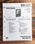 Sony WM-GX35 Cassette Player Service Manual *original*. Fixed Price $19.97.
