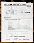 Sharp JC-534 Cassette Service Manual *original*. Fixed Price $14.97.