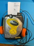 Vintage Sony WM-FS421, New Belt, Serviced, With Retro Orange Headphones. Fixed Price $119.99.