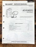 Sharp JC-515 Cassette Service Manual *original*. Fixed Price $19.97.