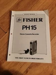 Service Manual - Fisher Ph 15 Stereo Cassette Walkman. Fixed Price $19.99.