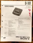 Sony D-101 Cd Player / Discman Service Manual *original*. Fixed Price $24.97.