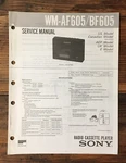 Sony WM-AF605 WM-BF605 Cassette Service Manual *original*. Fixed Price $24.97.