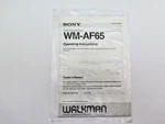 Vintage Sony WM-AF65 Walkman Operating Instructions Radio Cassette Player Nice!. Fixed Price $18.95.