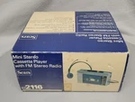 Vintage Sears Mini Fm Stereo Cassette Player MODEL#57 2116 Box, No Headphones. Fixed Price $84.99.