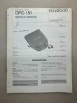 Kenwood DPC-151 Original Service Manual Free Shipping. Fixed Price $14.00.