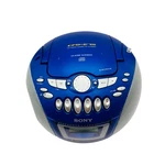 Sony CFD-E75 Cd Cassette Boombox Radio Blue Tested Works No Cord Dent. Fixed Price $39.98.