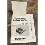 Manual Only Panasonic RQ-2133 Tape Recorder Operating Instructions Guide. Fixed Price $9.00.
