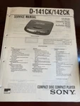 Sony D-141CK D-142CK Discman Service Manual From The Usa **original**. Fixed Price $14.99.