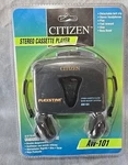 Citizen Stereo Cassette Player, AW-101, Belt Clip, Bass Boost, New In Package. Fixed Price $29.99.