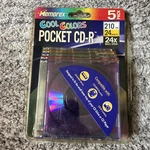 Memorex Cool Colors Pocket Recordable Blank Cd-r 210 Mb 24X Min Sealed 5 Pack. Fixed Price $7.95.