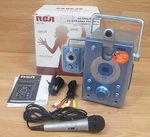 Rca (RK-1248) Silver / Blue Portable Karaoke Stereo With Camera & Microphone. Fixed Price $94.08.