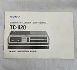Original Sony Cassette-corder Instruction Owners Manual TC-120 Vintage. Fixed Price $12.95.