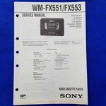 Sony WM-FX551 WM-FX553 Service Manual Original Paper Oem Repair Guide Usa. Fixed Price $29.95.