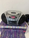 Durabrand Am/fm Radio Player Boombox Model CD-109 Silver -tested & Works!!!!. Fixed Price $39.99.