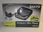 Sanyo Bassxpander Compact Disc Player CDP-47 With Car Kit, Headphones Open Box. Fixed Price $50.00.
