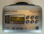 Aiwa TX386, Portable Cassette Tape Player Am/fm Radio W/ Super Bass (works). Fixed Price $29.99.