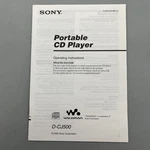 Sony D-CJ500 Walkman Cd Player Original Instruction Manual Oem. Fixed Price $14.95.
