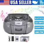 Retro Boombox Cd Player Cassette Recorder Bluetooth Radio Usb Aux Ac/dc Silver. Fixed Price $68.99.