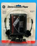 Vtg General Electric Portable Stereo Cassette Player W/ Headphones 3-5460 Bks. Fixed Price $49.75.
