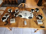 Califone Stereo Cassette Tape Recorder Cd Player Radio Combo Accessories. Fixed Price $150.00.