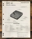 Kenwood DPC-41 Cd Player Service Manual *original*. Fixed Price $14.97.