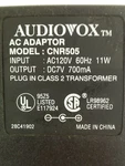 Audiovox Ac Power Adapter CNR505 7VDC 700MA. Fixed Price $15.51.