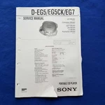Sony D-EG5CK D-EG7 Service Manual Original Paper Oem Repair Guide Usa. Fixed Price $29.95.