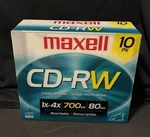 Maxell Cd-rw 10 Pack 80 MIN/1X-4X 700MB Rewritable (free Shipping). Fixed Price $16.99.