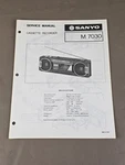 Sanyo Cassette Recorder 7030 Service Manual D-6075. Fixed Price $54.95.