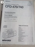 Sony Cfd 470 740 Cd Cassette Player *!instruction Manual Only!*. Fixed Price $18.53.
