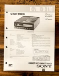 Sony D-700 D-170 Cd Player / Discman Service Manual *original*. Fixed Price $34.97.