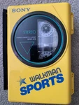 Sony Walkman Sports Stereo Cassette Player WM-45 Yellow And Black. Fixed Price $82.99.