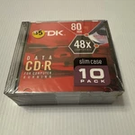 Tdk Data Cd-r 700MB 80 Minute 10-PACK Writable Surface Sealed Slim Case. Fixed Price $14.90.
